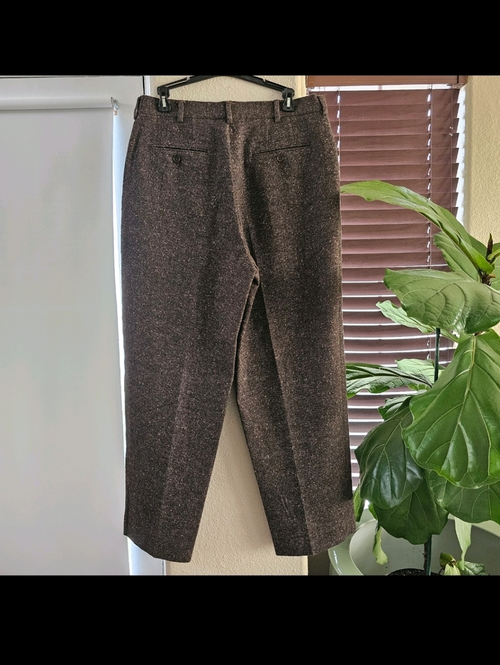 J CREW Wool Fall Career Office Work Sz 34 High-rise Straight Lined Brown Pants - Picture 2 of 11